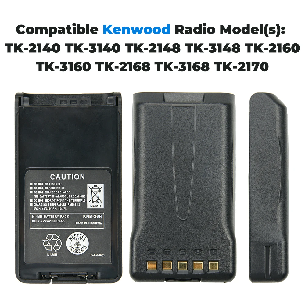 Ni-nh Two-way Rádio Bateria Estendida Substituição para Kenwood Knb25 Knb-26 Knb-25a Knb-26n Tk-2170 Tk3170 Peças 7.2v 1800mah - Image 4