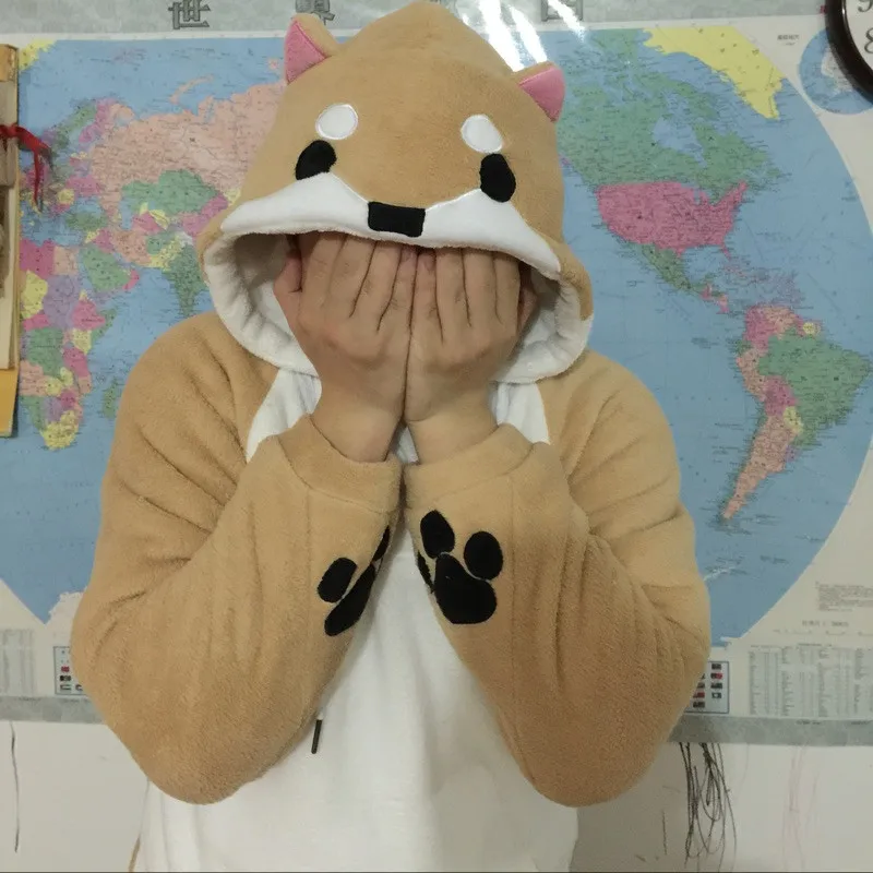 Kawaii Clothing Cute Ropa Hoodie Harajuku Sweatshirt Sudadera Doge Dog Ears Tail