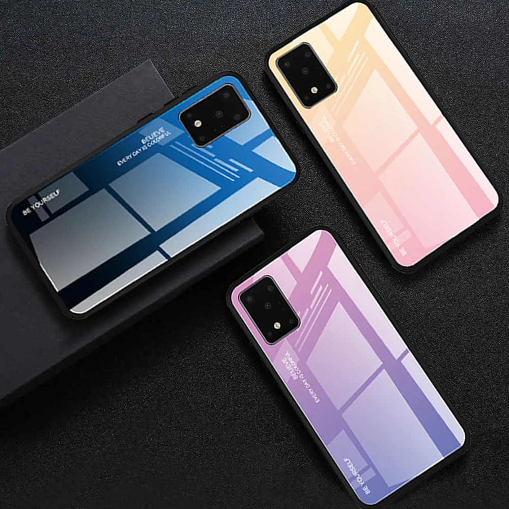 Чехол из закаленного стекла для Samsung чехол на заднюю крышку Galaxy A51 A71 M30S A10S A20S A70 A50