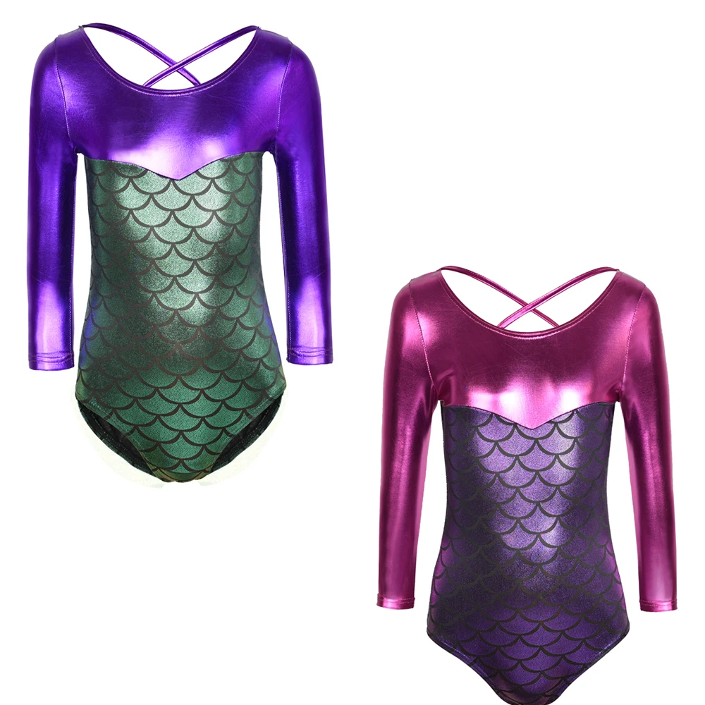 gymnastics leotard gymnastics clothes long sleeve mermaid leotard sportswear dance leotard rythmic gymnastics figure skating