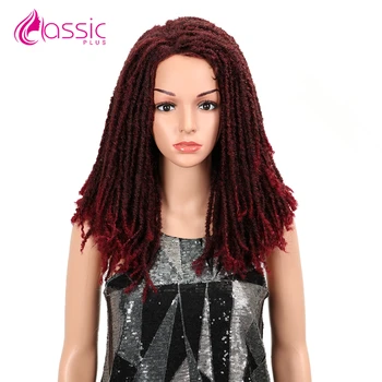 

Soft Braids Wig Synthetic Wigs For Black Women 22"Inch High Temperature Fiber Dreadlock Ombre Burg Crochet Twist Hair Wig