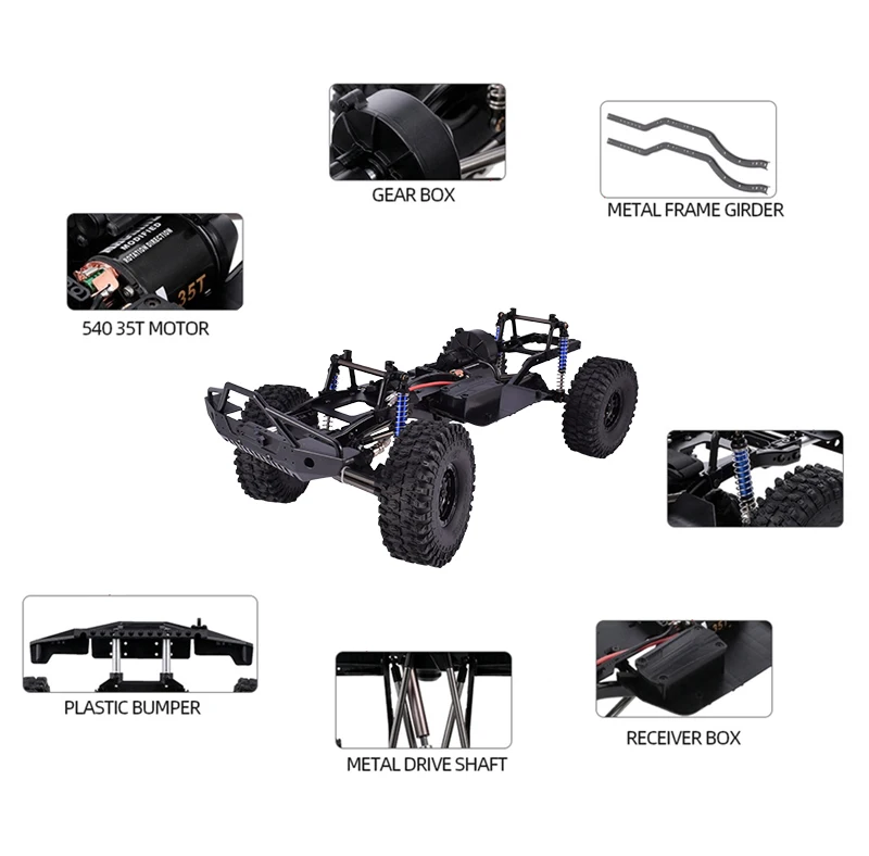 12,3 дюймов Рама шасси колесная база смонтированная DIY игрушки для 1/10 SCX10II 90046 90047 пульт дистанционного управления гусеничный автомобильный запчасти базовый набор