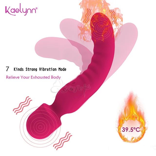 Heating Powerful Magic Wand Vibrator Oral USB Charging Clit Vibrators for Women Massager Adult Sex toys