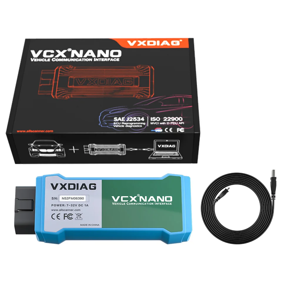 VXDIAG VCX NANO For VW All System Diagnostic Tool OBD2 Code Reader Scanner for Audi/Seat ECU Programming J2534 Protocol WIFI/USB car battery drain tester