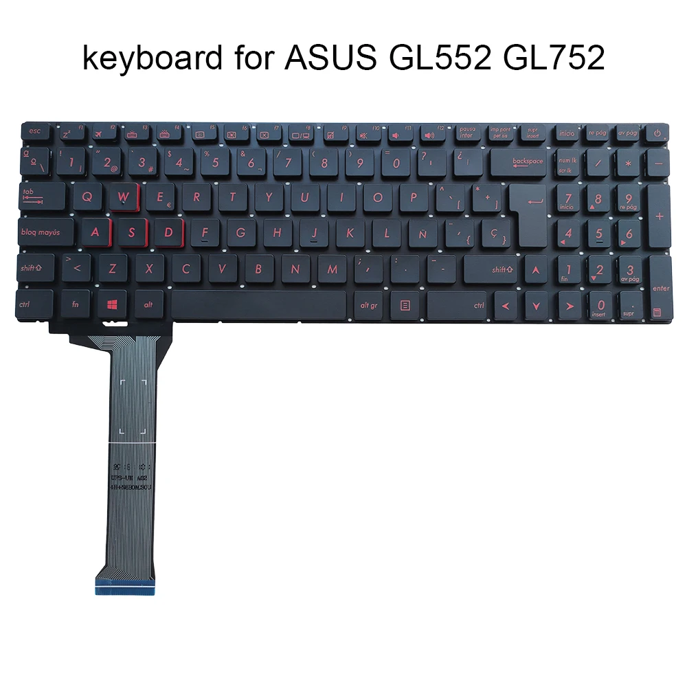 Notebook Teclado Espanhol para Asus Rog Gl552 Gl552vl Gl552v Gl752 Gl752vm vl vw G551 Zx50 sp es Substituição do Portátil Teclados Novo