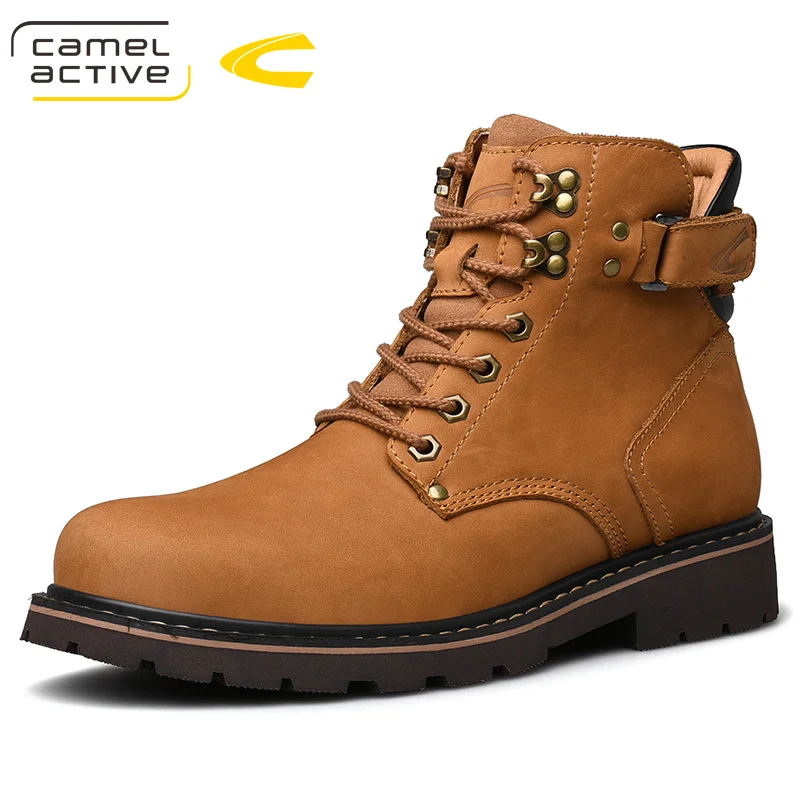 Camel Active; Новинка; Мужская водонепроницаемая походная обувь; походные ботинки для альпинизма; Мужская Уличная обувь; противоскользящие горные тактические ботинки для мужчин - Цвет: Коричневый