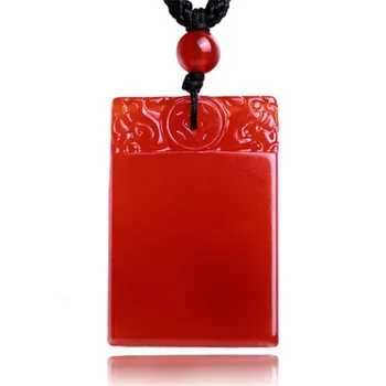 

Natural Agate Chalcedony No word cards Pendant Necklace Man Charm Jewellery Fashion Accessories Hand-Carved Amulet Sweater Chain