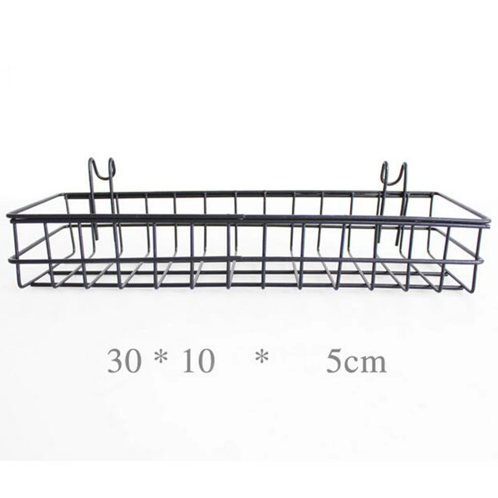 Metal Wire Basket Shelf Rack for Gridwall Grid Panel Wall Mountable Wire Organizer Storage Flower Pot Display Decor