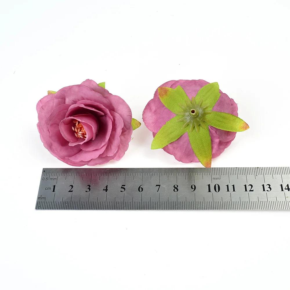 10 Stück Seide Pfingstrose künstliche Blume 4cm Rose Blumen kopf Hochzeits feier Dekoration Kranz DIY Handwerk Zubehör gefälschte Blumen – Detail 9