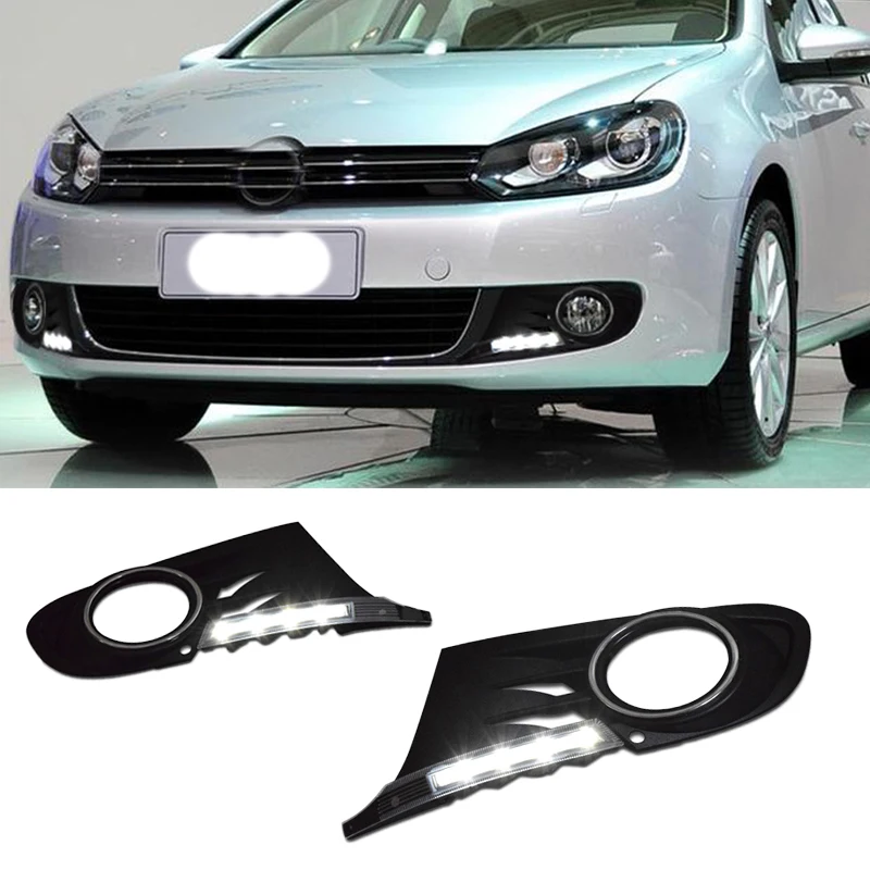 1 Set Running Light For Volkswagen Golf 6 Golf6 MK6 09-13 LED Daytime Indicator DRL Bumper Front Fog Lamp | Автомобили и