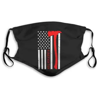 

Red Line Firefighter USA Pride Flag Anti Dust Half Face Mouth Mask with PM2.5 Filters 5 Layers of Protection for Unisex