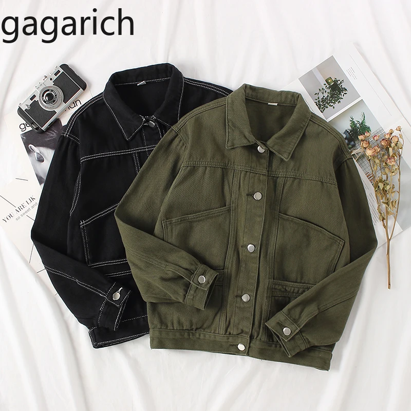 

Gagarich Women Jackets Fashion Loose Solid Coat 2019 New Harajuku Casual Long Sleeve Turn-down Collar Ladies Top