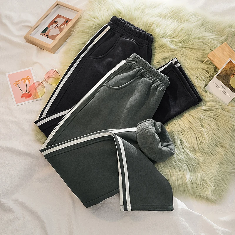

Pants Women High Waist Winter Plus Size Fleece Loose Elastic Street Style Ankle-length Trousers Women 4xl