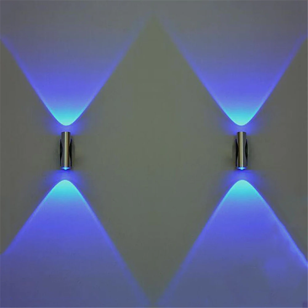 double headed led light bedroom blue aluminum wall lamp home sconce luces led decoracion bar ktv porch wall ceiling led light