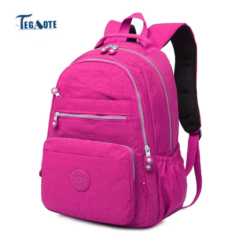 TEGAOTE Розовый нейлоновый рюкзак женские школьные сумки для девочек-подростков