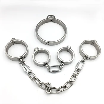 Price 3pcs/set Adult Games Bdsm Bondage Set Slave Collar Ankle Hand Cuffs Bdsm Fetish Handcuffs Sex Toys For Couples Restraints Tools
