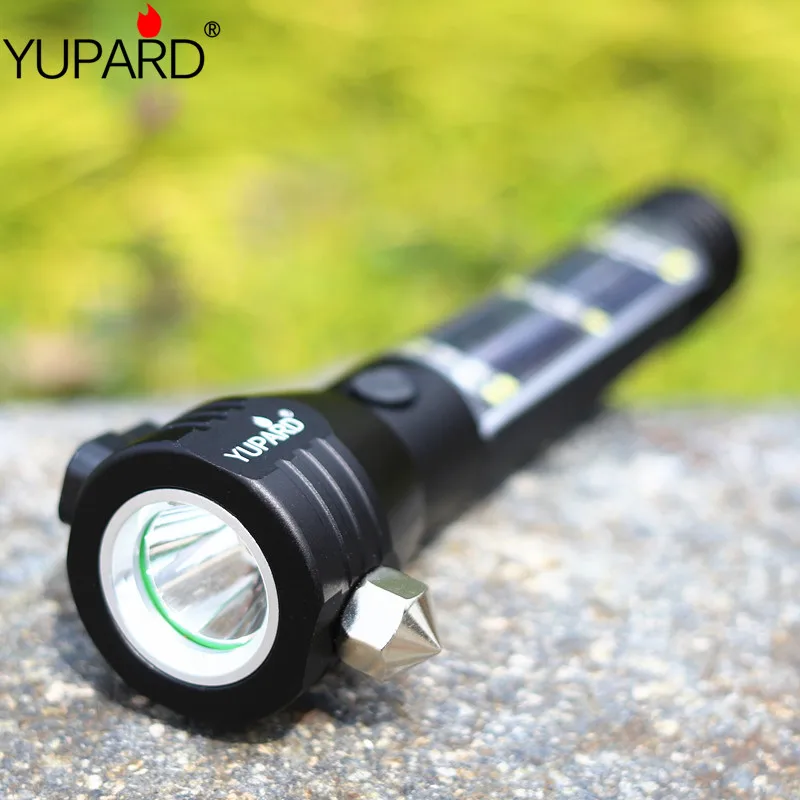 Многофункциональный фонарик с солнечной батареей молоток для разбивания окон