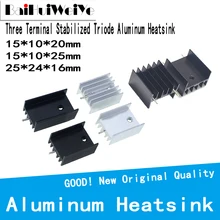 Dissipateur thermique en aluminium, 5 pièces/lot, pour puce électronique IC, radiateur à Transistor TO220 avec 1pin et 2 broches