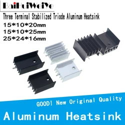 Dissipateur thermique en aluminium, 5 pièces/lot, pour puce électronique IC, radiateur à Transistor TO220 avec 1pin et 2 broches 