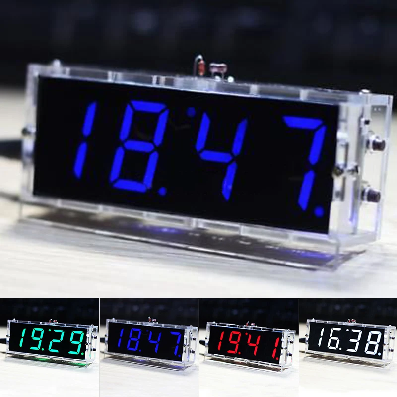 Цифровой светодиодный DIY Электронный будильник термометр яркость отрегулировать ремонт