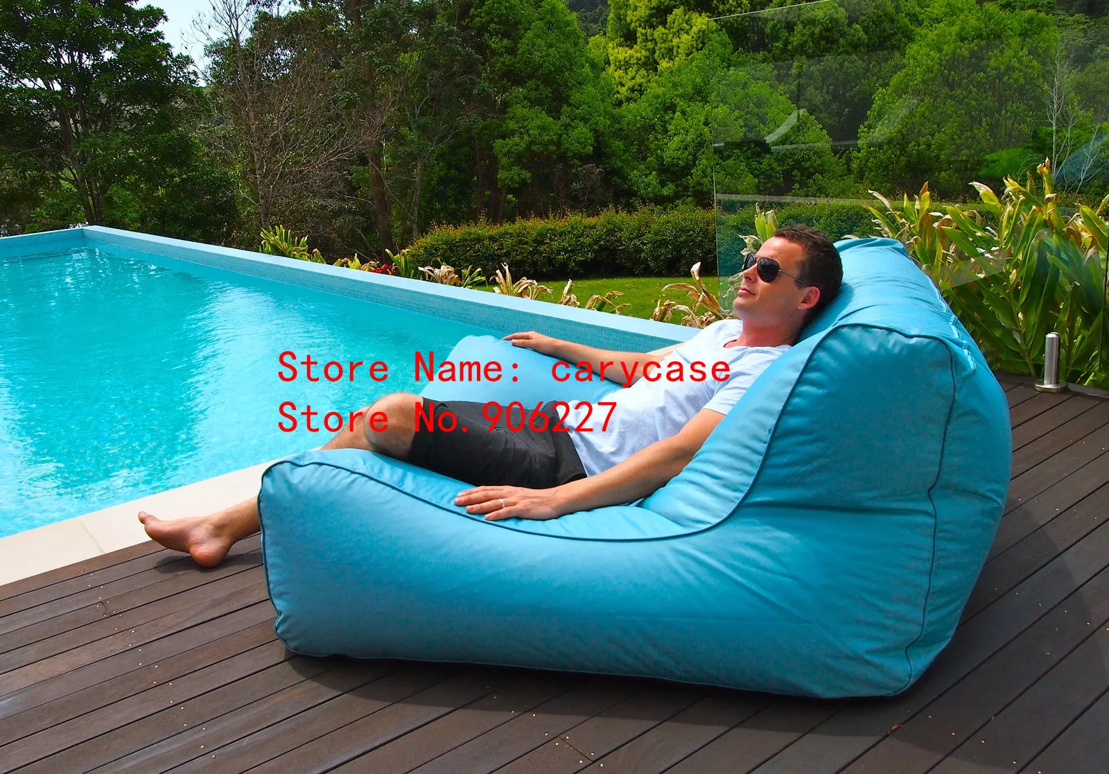 Waterproof bean bag shredded foam filling chaise beach furniture outdoor  lounge chair sea side beanbag cover only - AliExpress