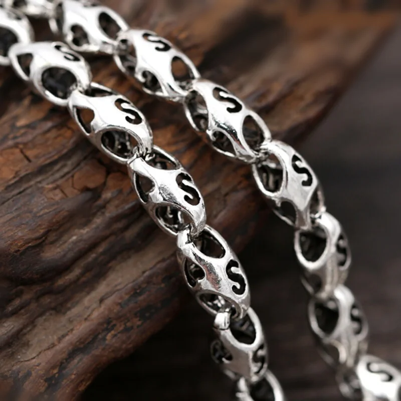 Длинное толстое мужское ожерелье из серебра 55 см (HY)|silver necklace|necklace chainsilver men |