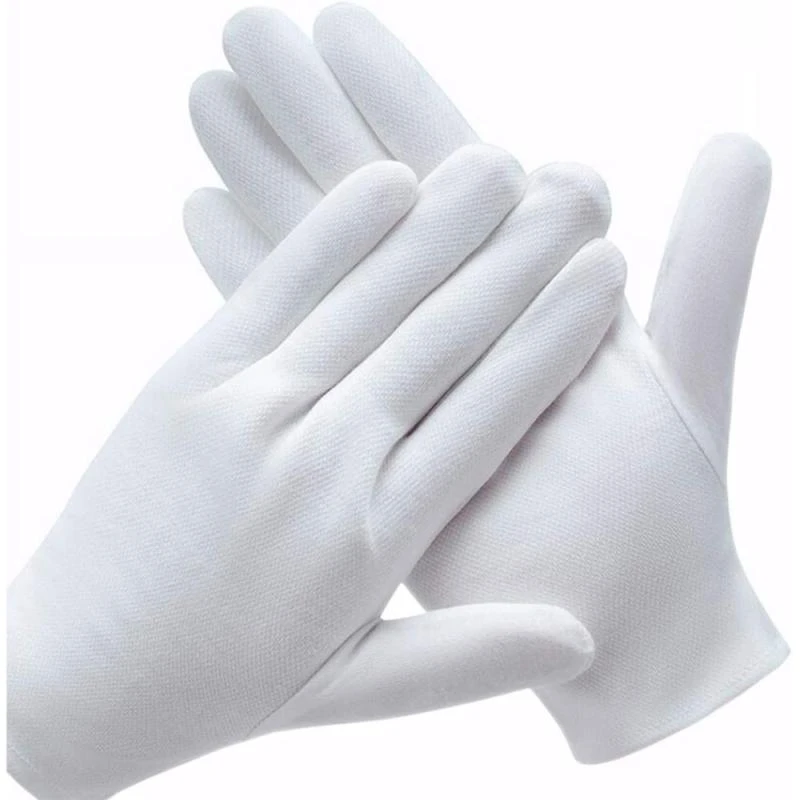 20 Pairs White Cotton Gloves 8.6" Large Size for Coin Jewelry Silver Inspection