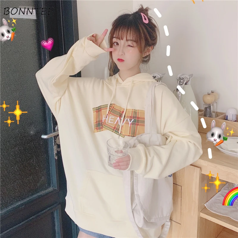 

Hoodies Women Ulzzang Printed Streetwear High Quality Thin Female Spring Autumn Korean Style Loose Student Womens Clothing Chic