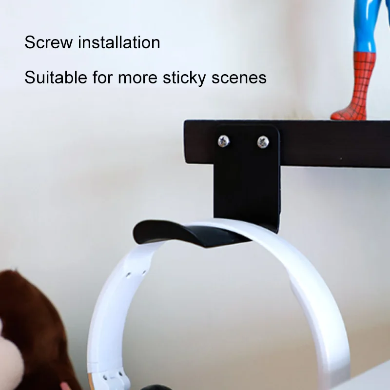 Universal Metal Headphone Holder Headset Bracket L Shape Hanger Foldable Wall Desk Hook Earphone Stand Desktop Mount