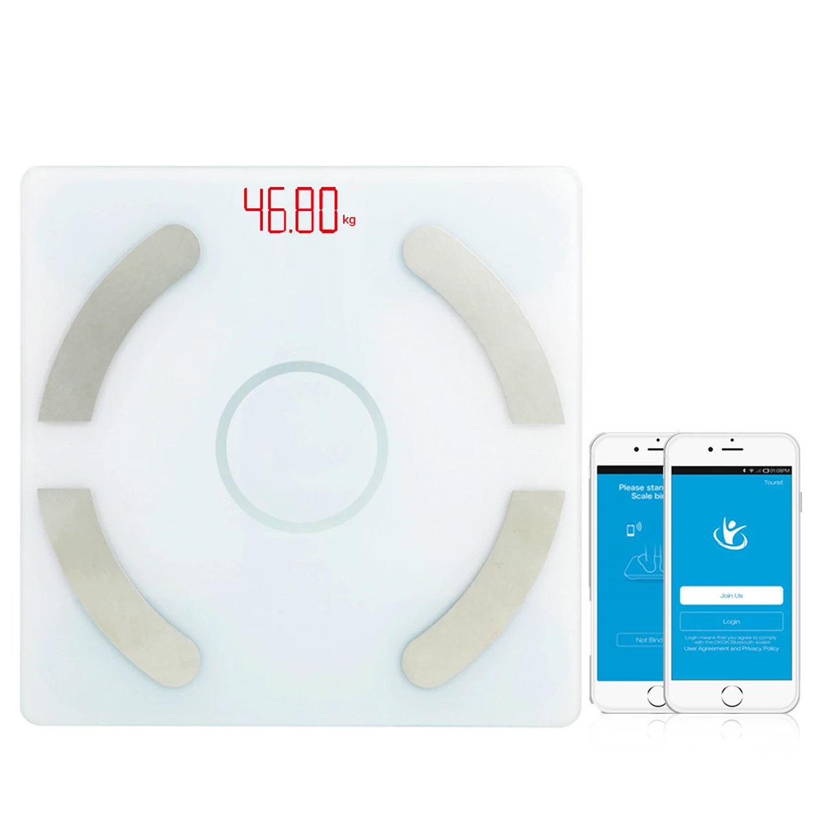 Fashion Bathroom Weight Scale Body Bluetooth Fat Scale BMI Intelligent Electronic LED Digital Component Analyzer Display Fat 