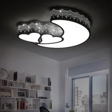 Светодиодный потолочный светильник, лампы для гостиной, спальни, затемнение, теплый, в форме сердца, простой, индивидуальный и креативный, луна, кованый железный светильник, торговля