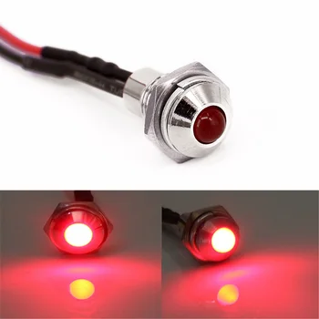 

4pc Car Boat 12V 8mm LED Indicator Light Pilot Dash Dashboard Panel Warning Lamp
