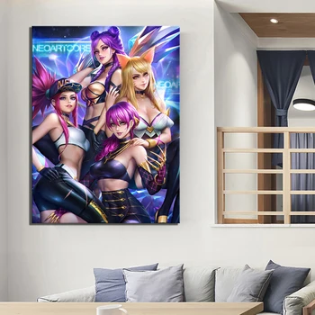 

Akali K/DA LOL 5D DIY Diamond Wall Painting Sticker Picture Full Anime Game Round Drill Cross Stitch Embroidery Home Decor Gifts