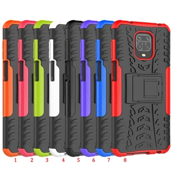 

50pcs/lot Kickstand Hybrid Impact Resistant Removable Tire Armor Hard Skin Case For Xiaomi Redmi Note 9 Pro Max