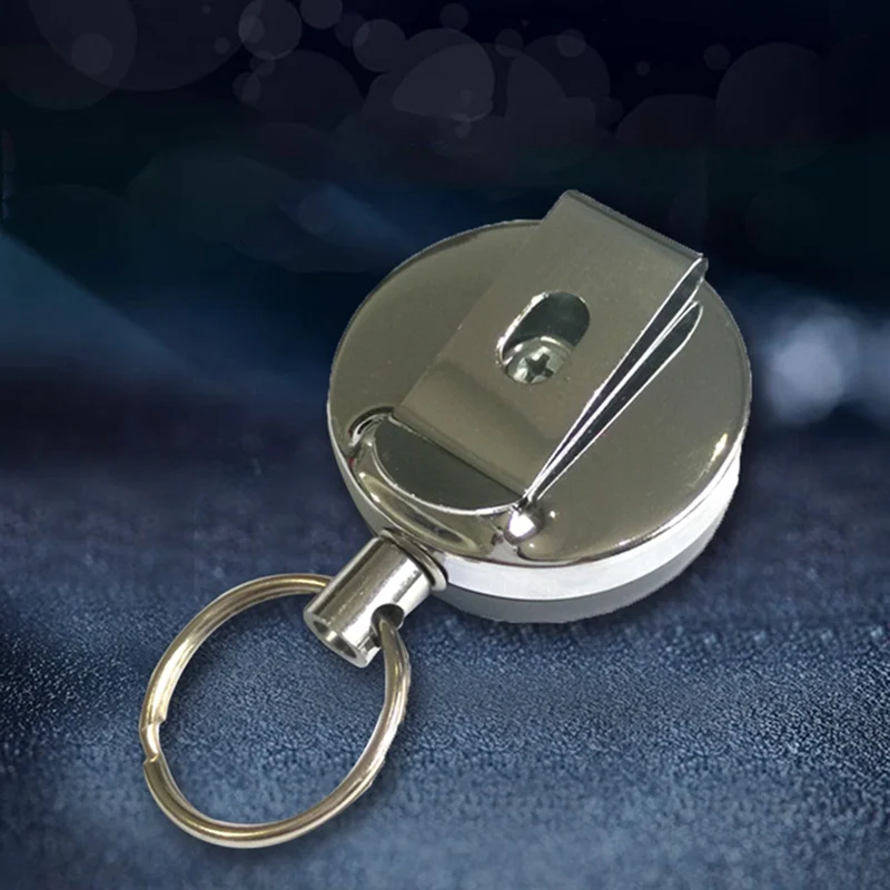 1 шт. выдвижное кольцо для ключей ID бейдж талреп имя бирка держатель для карт Recoil катушка Зажим для ремня бейдж держатель для ключей металлический бейдж с держателем
