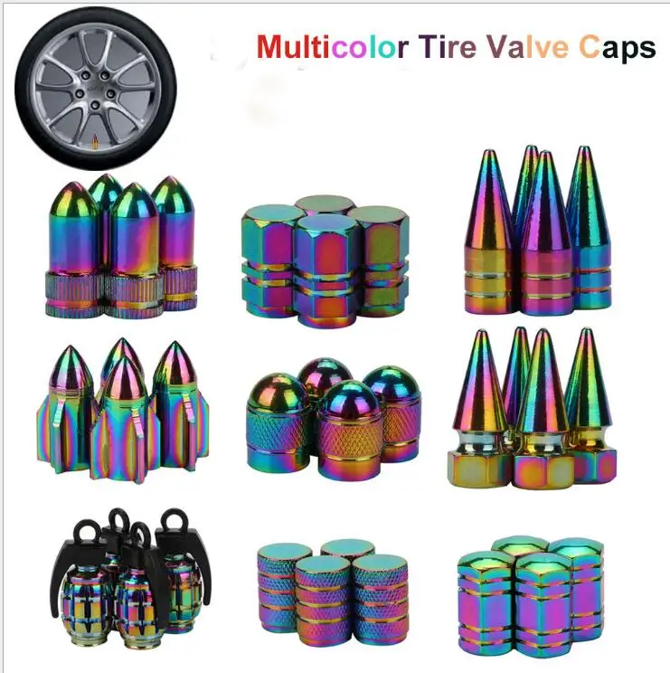 Marcraft Gold Colour Grenades Aluminium Tyre Valve Caps Dust Caps SUVs
