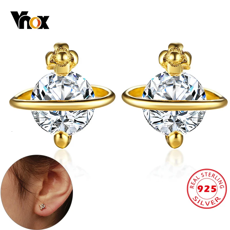 Женские и мужские серьги-гвоздики Vnox в форме космоса планеты маленькие