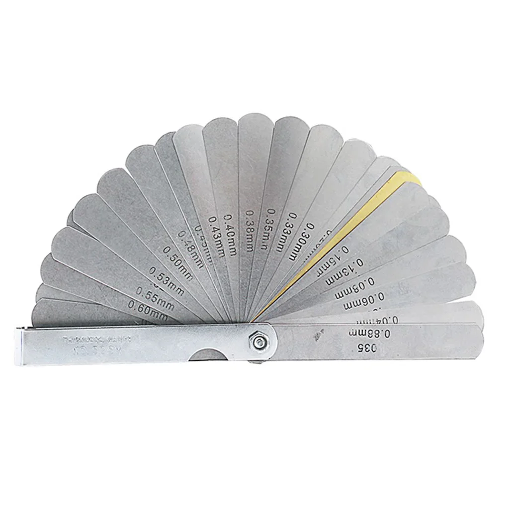 32pcs Range Finder Feeler Gauge Valve Teaching Feeler Gauge 0.04-0.88 mm Gap Size.0015-.035 Copper Sheet for Measurment Tool