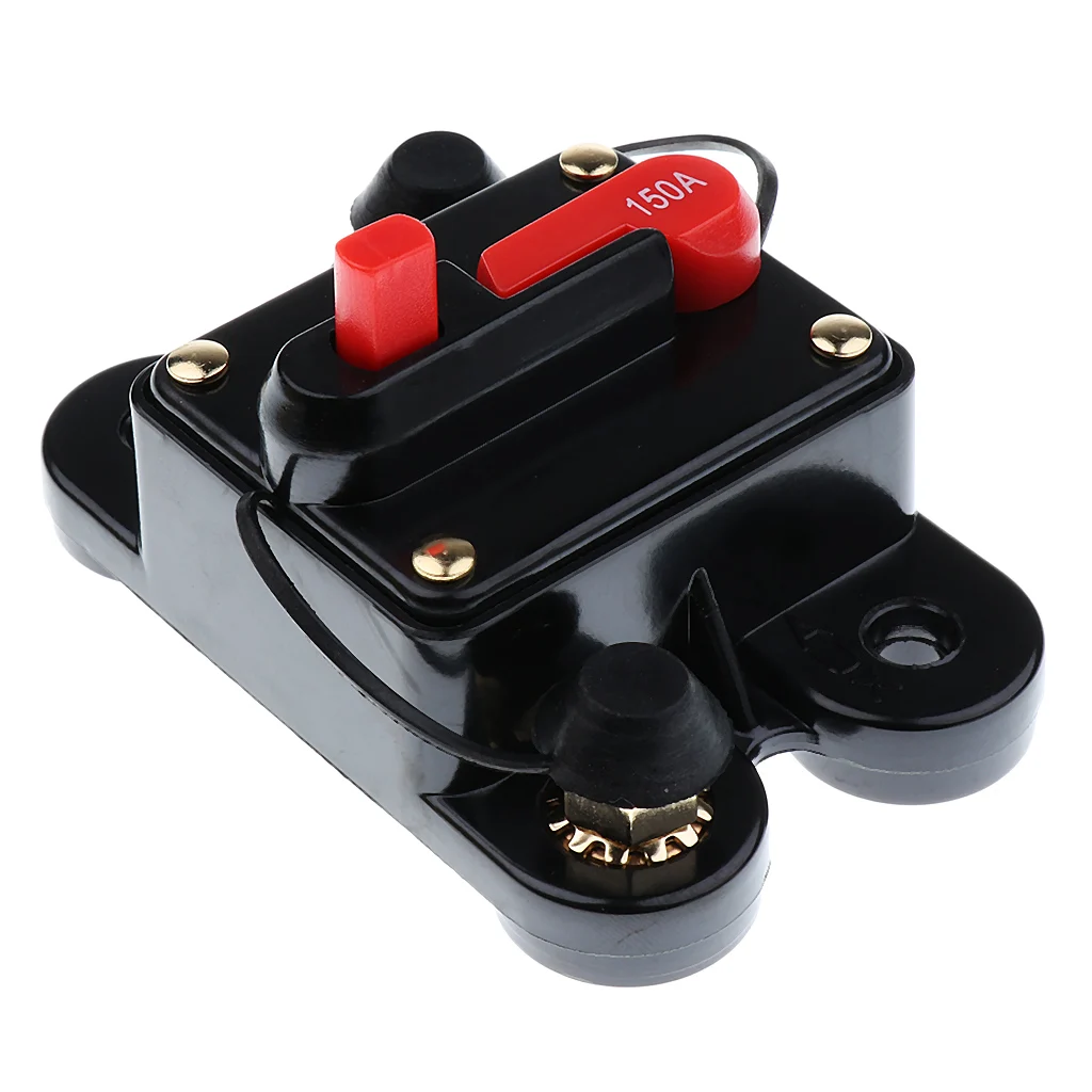 DC 12V 24V Car Audio Inline Circuit Breaker Fuse Manual Reset Switch 150AMP