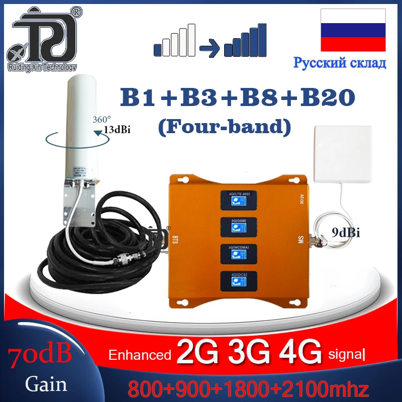 Four-Band Internet Cellular Ampifier LTE 800 900