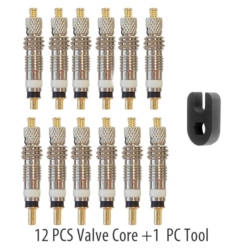 12pcs Brass Bicycle Tubeless Valve Core and Remover Tool Set