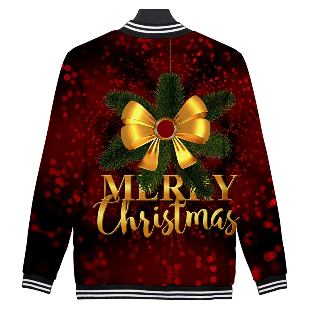 Merry Christmas 3d печать бейсбольная форменная куртка для мужчин и женщин Harajuku толстовки зимняя мода хип хоп забавная толстовка верхняя одежда
