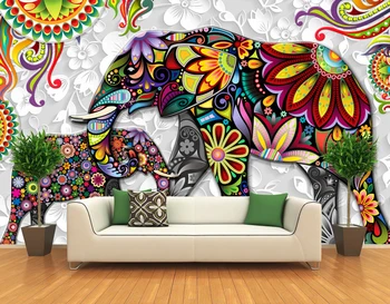 

[Self-Adhesive] 3D Cartoon Elephant WG292 Wall Paper mural Wall Print Decal Wall Murals Belly