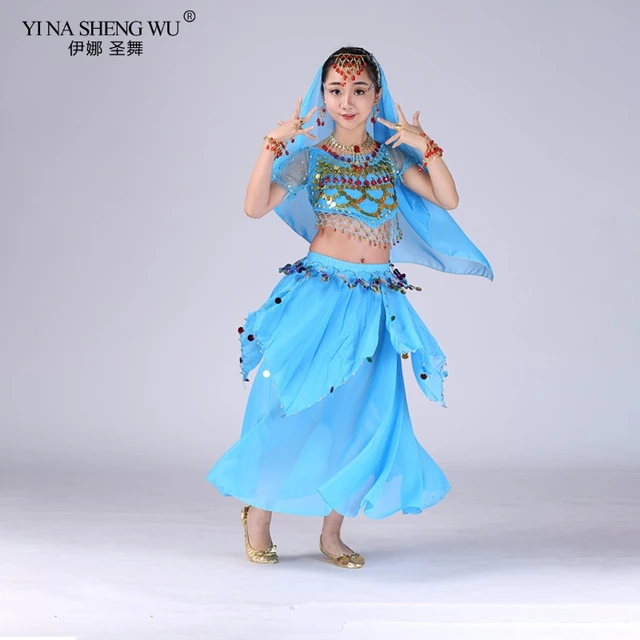 2/4/7pcs Set Children Bellydance Costume Girl Oriental Dance Clothes Belly  Dance Dancer Wear Indian Dance Costumes for Kids - AliExpress