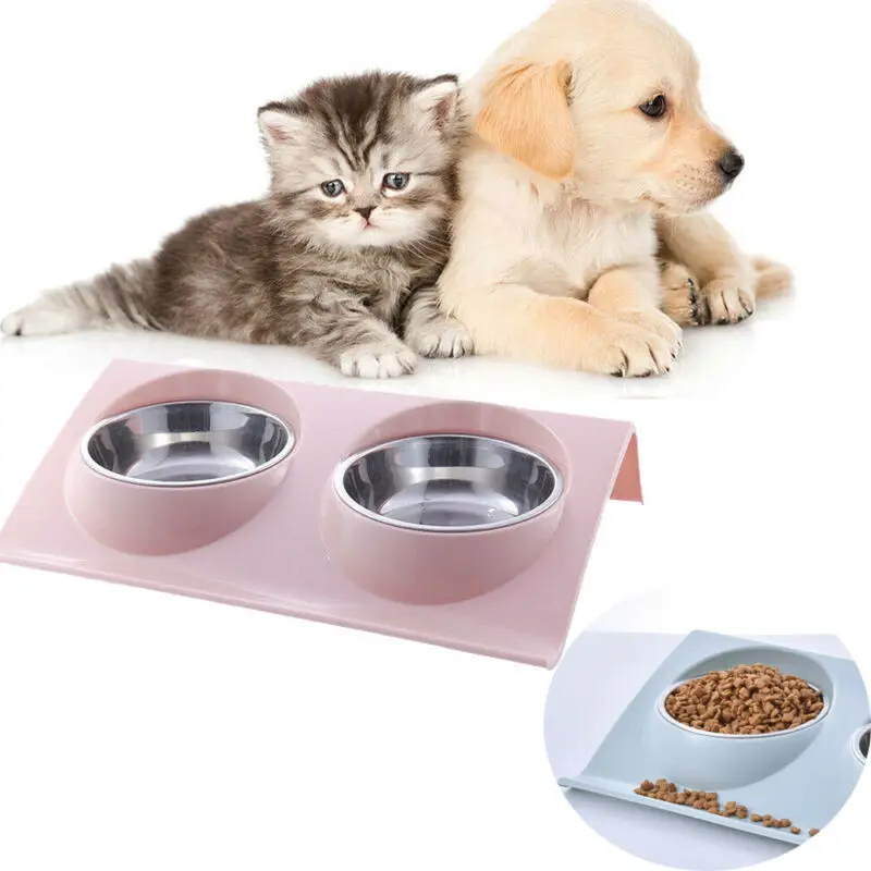

Stainless Steel Puppy Dog Feeder Feeding Food Water Dish Bowl for Pet Dogs Cats Feeders Pet Feeding Bowl