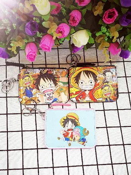 

1PCS One Piece Anime Plush Card Holder PU Cartoon Credit ID Bags Zipper Coin Bus Card Wallet Kid Girls Birthday Gifts New