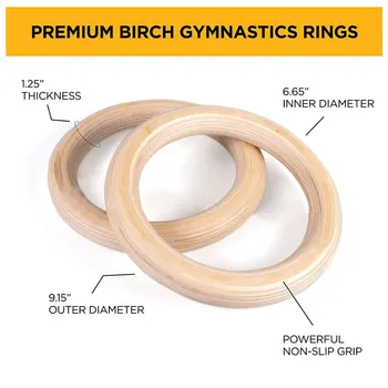 

Wooden Gymnastic Ring Pull-up Exercise Training Adjustable Adjustable Buckle Belt Exercise Suitable For Home Cross Fitness Cheap