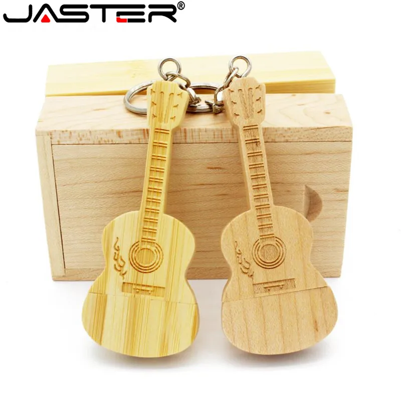 JASTER Гитарный usb флэш-накопитель 4 ГБ 8 ГБ 16 ГБ 32 ГБ 64 ГБ usb 2,0 флэш-накопитель с памятью, деревянная коробка, печать логотипов под заказ