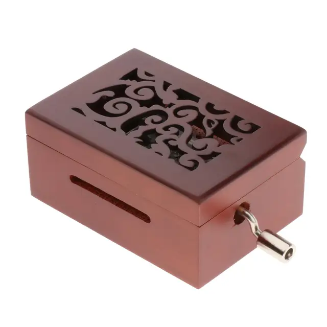 15 Tone DIY Hand-cranked Music Box With Hole Puncher and Paper Tapes Puncher Vintage Carved Wooden Box DIY Your Down Music Box 3
