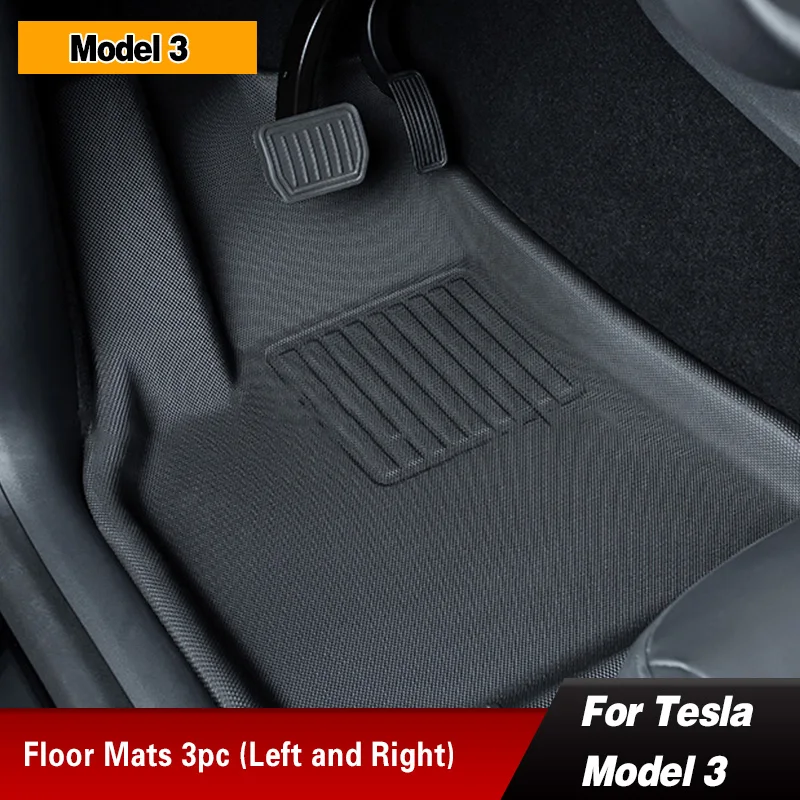 Model 3 Floor Mats 3Pcs Waterproof Non-slip Modified For Tesla 2021 Accessories Fully Surrounded Special Foot Pad 1 Set | Автомобили и
